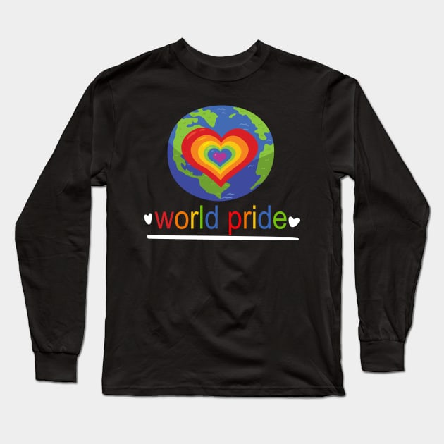 World Pride Lgbt Pride Month Long Sleeve T-Shirt by Christyn Evans